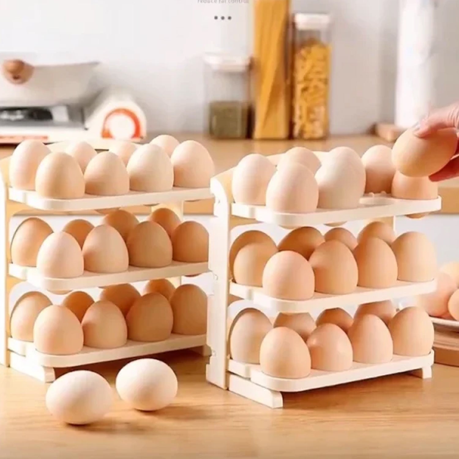 Plastic Foldable Egg Tray | 24 Grid Egg Storage Box (1 Pc) Plastic Foldable Egg Tray | 24 Grid Egg Storage Box (1 Pc)